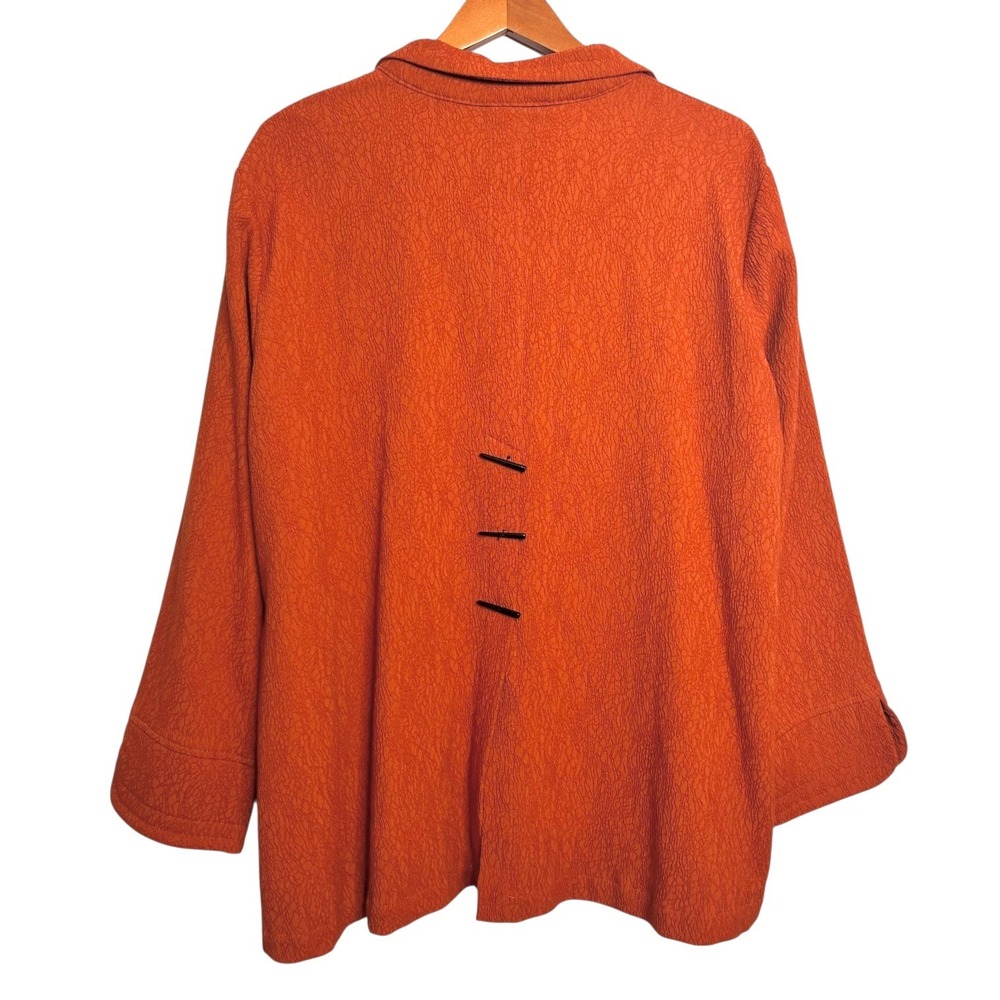 Ali Miles Burnt Orange Tunic Top XL Lagenlook Art to Wear Textured Minimalist - Picture 4 of 7